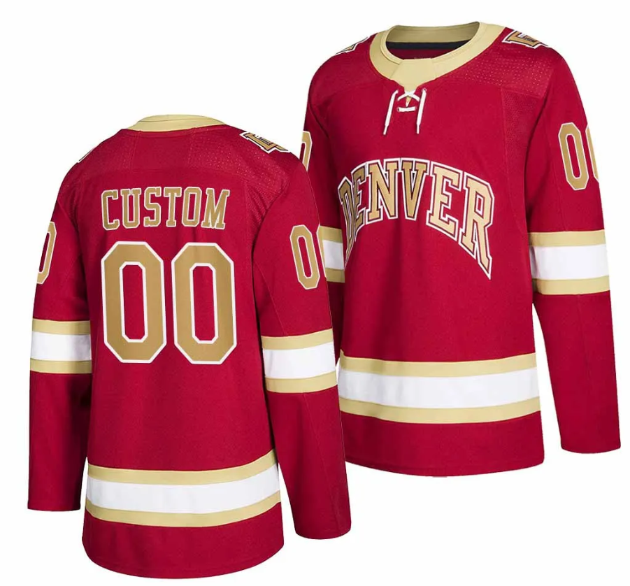 Men Custom Denver Pioneers DU College NHL red Jersey->toronto maple leafs->NHL Jersey